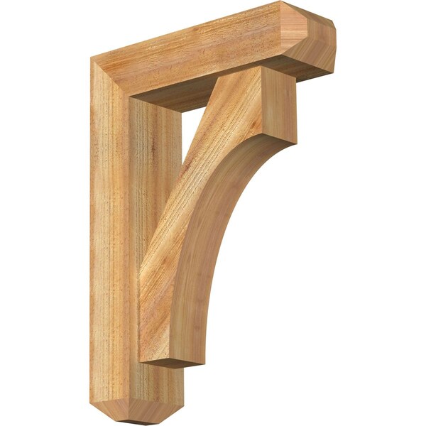 Ekena Millwork Westlake Craftsman Rough Sawn Bracket w/ Offset Brace, Western Red Cedar, 6"W x 20"D x 28"H BKT0604X20X28WTL04RWR - main